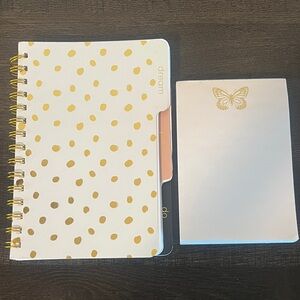 Polka Dot Spiral Notebook and Butterfly Notepad Set